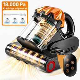 Grenintol Huisstofmijt Stofzuiger – Mijtverwijderaar met UV-C– 18.000 Pa, 550 W – HEPA-filter – Handheld Matrasreiniger – Bacterie, Mijt & Schimmel Bestrijder voor Matras en Meubel – 5 m Snoer – Goudkleurig — thumbnail 1