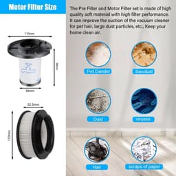 Filterset 4-pack geschikt voor Rowenta X-Force Flex 11.60 / 12.60 / 14.60 / 15.60 Animal, 2 pre-motorfilters + 2 post-motorfilters, vervanging voor ZR009007 en ZR009008 — thumbnail 5