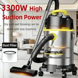 Nutrella Stofzuiger- Werkplaatsstofzuiger - Industriële Bouwstofzuiger- Krachtig - Nat en Droog - 3-in-1 - 3300 W - 40L - 4 m snoer — thumbnail 2