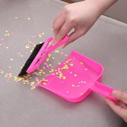 Mini Reinigingsset - Stoffer en Blik - Desktop Schoonmaken - Ruimtebesparend 2-in-1 - 28 cm - Zwart — thumbnail 3