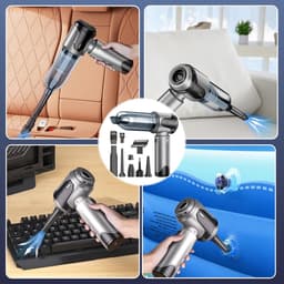Handstofzuiger - Wit - Draadloos en Lichtgewicht - 3-in-1 Draagbare Stofzuiger voor Auto en Huis — thumbnail 5
