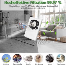 16 stuks stofzuigerzakken voor Kärcher WD2Plus/WD3/KWD1-KWD3/MV3/SE4001/SE4002 - PromoHome - Vervangt 2.863-314.0 — thumbnail 4