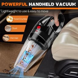 Cherrys Finds - Handstofzuiger – Handstofzuiger Draadloos - Kruimeldief - Krachtige Autostofzuiger 8000Pa – Oplaadbare Kruimeldief voor Auto, Huis en Bureau – Nat & Droog Reinigen – Met Wasbaar Filter — thumbnail 3