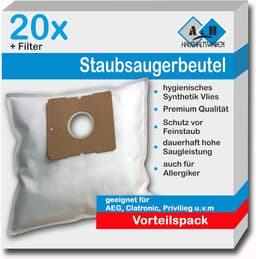 SnelShoppen - 20 Stuks Stofzuigerzakken Geschikt voor Severin en ALDI Quigg - Multi-laags Vlies - Uitstekende Filterprestaties - Snow White - Voor BC — thumbnail 1