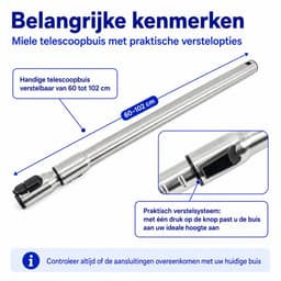 Kleanburg® Geschikt voor Miele Complete C3 - Onderdelen Set – Slang, Telescoopbuis & Parketborstel — thumbnail 5