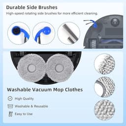 Accessoireset voor ECOVACS DEEBOT T50 PRO OMNI Gen3, T50 OMNI - Hoofdborstel, Zijborstels, Filters, Dweilpads en Stofzakken (18-delig) — thumbnail 2