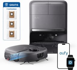 eufy Nieuw 2026 Robotstofzuiger met Dweil C28 Omni - HydroJet-zelfreinigende Dweilrol - Upgrade van X10 Pro - 15.000Pa Zuigkracht - Alles-in-1 Station - Automatisch Dweilen en Drogen - AI-obstakeldetectie — thumbnail 1