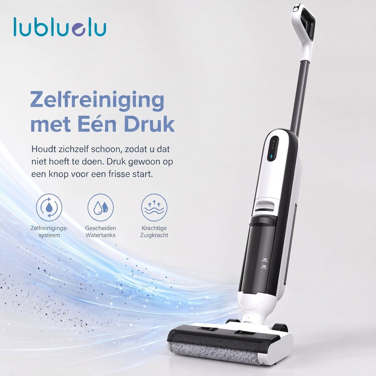 Lubluelu T6 nat- en droogzuiger - 18Kpa Draadloze Nat- en droogzuiger met zelfreinigend systeem– Alles-in-één vloerreiniger - Geschikt voor Harde vloer — afbeelding 1