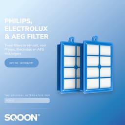 SQOON® HEPA Filterset ( 2x ) geschikt voor stofzuigers van Philips, AEG & Electrolux - - 2 STUKS - Gelijk aan model: FC8031- NL Brievenbus zending - Niet thuis wel ontvangen — thumbnail 3