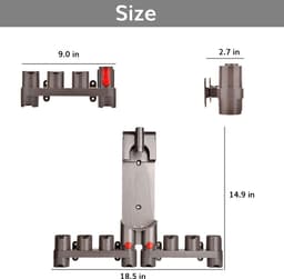 Wandaccessoirehouder voor Dyson V11 V10 V8 V7 stofzuiger (10 opbergvakken, 2 stuks) — thumbnail 3