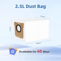 Bij de geschikt voor Xiaomi Robot Vacuum Cleaner 5/5 Pro/H40/X20+/X20 Max/X20 Pro/X10/X10 Plus en de Dreame L10 L10s L20 L30 Ultra worden vijf stofzakken en vijf accessoirezakken meegeleverd. — thumbnail 2