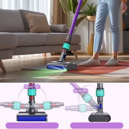 Stofzuigerborstel Met Groene LED-Verlichting - Geschikt Voor Dyson V7 V8 V10 V11 V15 - Anti-Klit Nylon Borstelharen Gemakkelijk Schoon Te Maken En Wasbaar - Ideaal Voor Dierenharen En Stof Op Harde Vloeren — thumbnail 2