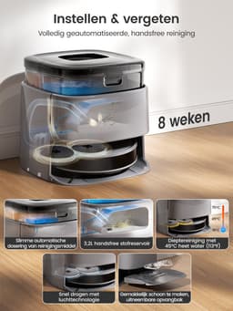 LEFANT M3 max - Robotstofzuiger met dweilfunctie en automatisch leegstation - 20.000 Pa zuigkracht - Alles-in-één station - Automatisch dweilen en drogen - App-bediening - Voor dierenhaar — thumbnail 3