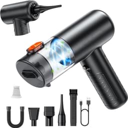 KZQ 4-in-1 draadloze mini auto stofzuiger en luchtduster - Handheld voor auto huisdier thuis en kantoor - Inclusief 1 filter - Zwart — thumbnail 1