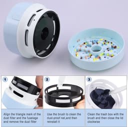 Mini Handheld Tafelstofzuiger Blauw, Bureauaccessoire voor Diamant Nail Art Gereedschap, Compact Stofzuiger voor Nagelpoeder en Bureaustof — thumbnail 3