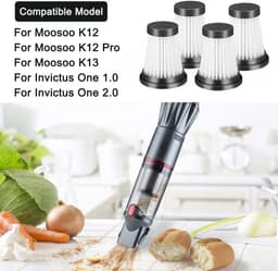 10 vervangende HEPA-filters Geschikt voor de draadloze Moosoo K12 Pro K13 stofzuigers en de Geniu-Invictus One K13 Pro handstofzuigers, filteraccessoires — thumbnail 2