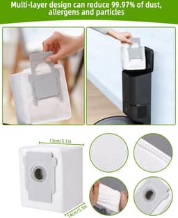 Reserveonderdelen voor iRobot Roomba i7 i7+ j7 j7+ i3 i3+ i4 i4+ E5 E6, borstelaccessoires voor Roomba E/I/J-serie, 3 sets rubberen borstels, 10 hoogwaardige filters, 10 zijborstels, 4 stofzakken — thumbnail 2