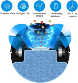 M7S PRO Robot Stofzuiger, Droog en Nat Dweilen Combo, Smart Mapping, WiFi App, 4KPa Zuigkracht, Borstelloze Motor, Werkt met Alexa en Google Assistant, Ideaal voor Huisdierhaar, Tapijt, Harde Vloer — thumbnail 5