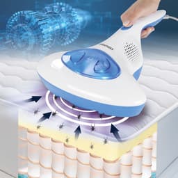 CLEANmaxx huisstofmijt handstofzuiger met UV-C licht - blauw/wit — thumbnail 3
