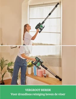 Luxe Stofzuiger zonder Zak – Op Accu – Draadloos – Vlekkenreiniger – Tapijtreiniger – Vacuum Cleaner – Lichtgewicht – Groen — thumbnail 2