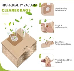10 Stuks - Stofzuigerzakken - Geschikt Voor Kärcher 6.959-130.0 WD3 WD3P MV3 - 80*22cm - Premium stofzuigerzakken - Vervangende Papieren Filter Zakken - Nat & Droog Stofzuiger — thumbnail 2