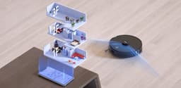 Imou RV1 - Robotstofzuiger met dweilfunctie - Razendsnelle inkaartbrenging door LIDAR sensor - Opslag Plattegrond Van 3 Verdiepingen - Automatische lediging - Auto boost-functie tapijt - 4500 Pa zuigkracht - 110 minuten aaneengesloten reinigen — thumbnail 5