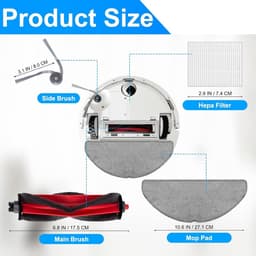Allecto Plus - Accessoireset voor robotstofzuigers - Hoofdborstel, HEPA-filters, Reinigingsdoeken, Zijborstels - Roborock Q7 M5 / Q7 L5 — thumbnail 5