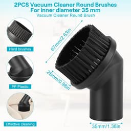 Universele Stofzuigerborstel 35mm – Set van 2 – Zachte Borstelharen voor Meubels, Auto, Tapijt en Dierenharen – Compatibel met 35 mm Stofzuigers — thumbnail 2