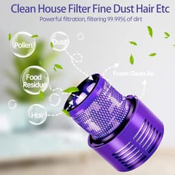 Allecto Premium - Vervangende Filters HEPA Filter 2 stuks voor Draadloze Stofzuiger - Stofzuiger Accessoires met Reinigingsborstel - Wasbaar - Geschikt voor Dyson V10 SV12 - Animal Absolute — thumbnail 3