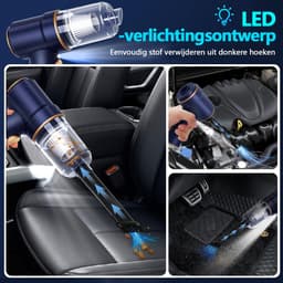 Gloovon kruimeldief - Kruimeldief Snoerloos - Stofzuiger Zonder Zak - Handstofzuiger - Oplaadbaar - Auto Stofzuiger - Blauw — thumbnail 4