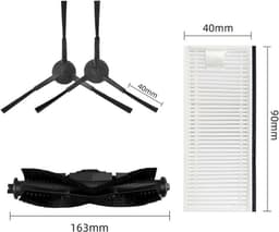 8-delige set vervangingsonderdelen voor robotstofzuigers - Geschikt voor Thamtu G11 robotstofzuiger - Rolborstel - Hoofdborstel - Zijborstel - Filter - HEPA-filter - Accessoires voor filterelementen - Accessoires en verbruiksartikelen - Wit, zwart — thumbnail 3