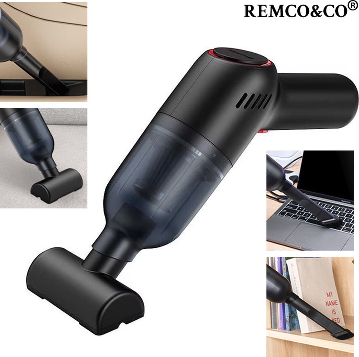 Compacte Krachtpatser - Multifunctionele Mini Stofzuiger Incl. 3 Opzetstukken, USB Oplaadbaar, voor Auto, Laptop & Meer - Afmetingen 25,5x17x7,5 cm — afbeelding 1