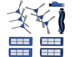 PARTS4® Robotstofzuiger vervangingsset geschikt voor Eufy Robovac G10 / G20 / G30 serie | 12-delige set met middenborstel, zijborstel (6 x), HEPA filter (4 x), reinigingsborstel/kam