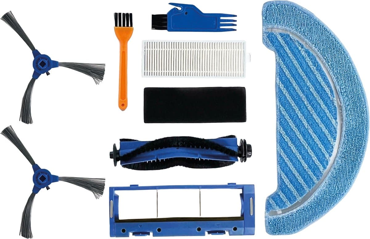 PARTS4® Robotstofzuiger vervangingsset geschikt voor Cecotec Conga 1090 serie | 9-delige set met middenborstel, zijborstel (2 x), HEPA filter, schuimfilter, borstel, borstelbescherming & kam — afbeelding 1