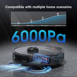 Teendow D65S MAX 3-in-1 Robotstofzuiger en -mop met LiDAR-navigatie, slimme kaartvorming en maximale sterke 6000Pa zuigkracht, zelfledigende bases voor 70 dagen, WiFi/App/Alexa spraakbediening, obstakelvermijding - EU-stekker — thumbnail 5