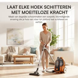 Heinner Zakloze Stofzuiger – 2,2L – HEPA Filter 13 – 750W – Cyclonisch Systeem – Telescopische Buis – Zwart / Oranje — thumbnail 5
