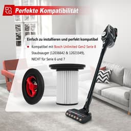 Twee stofzuigerfilterpatronen, vervangingsfilters Geschikt voor Bosch Gen2/8-serie/S8-stofzuigers, vervangingsfilterpatronen en filterchips. — thumbnail 2