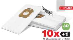 10x Nilfisk Stofzuigerzakken King / Extreme - Duurzaam Karton Zonder Plastic - 3D Stofzakken + Hygiëne filter - Premium kwaliteit - Multi lagen - Anti Allergie - Geschikt voor o.a. King, Extreme, Power en Elite Series — thumbnail 1