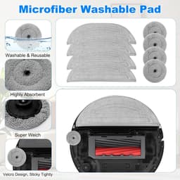 Reserveonderdelenaccessoires, Geschikt voor Roborock S8 MaxV Ultra robotstofzuiger, kit, 2 hoofdborstels, 4 stofzakken, 4 zijborstels, 4 filters, 4 doeken, 4 dweilen, rand, 3 reinigingsborstels — thumbnail 2