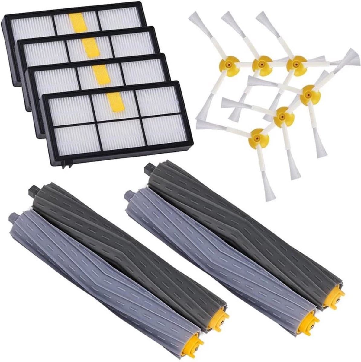 BukkitBow - XL Set Reserve Onderdelen voor Irobot Roomba 800/900 Serie - Luxe Set bestaande uit HEPA Filter / Borstel / Zijborstel - 14 Delige Set — afbeelding 1
