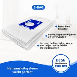 DEGG® - S-BAG Stofzuigerzakken - Geschikt voor Philips S-BAG - Top Kwaliteit - Compatibel met Philips FC8021, AEG GR201S en Electrolux E200S - 6 STUK(S) — thumbnail 2
