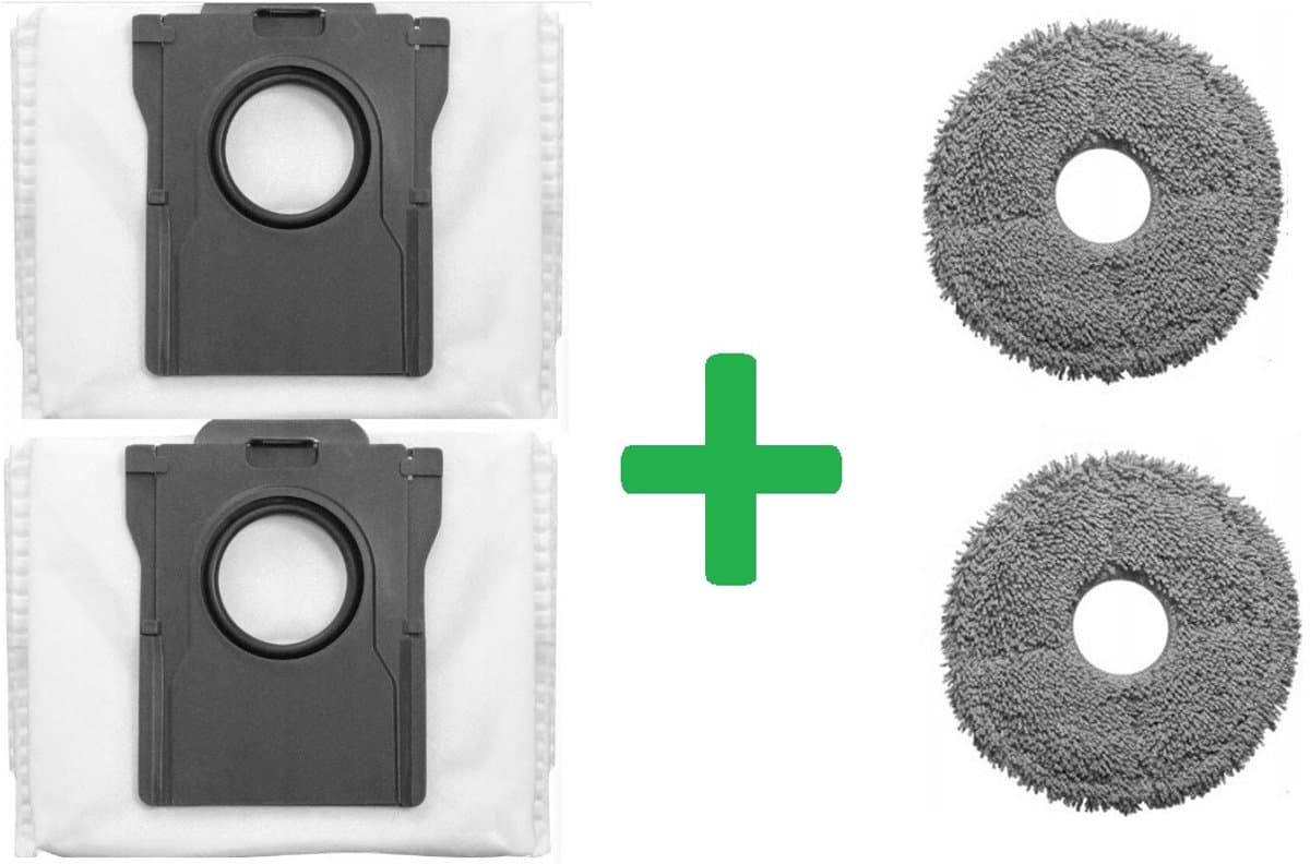 2 x mop - dweildoek + 2 x stofzuigerzak zak voor Dreame X50 - X40 - X30 - Hoogwaardige vervanging compatibel met Dreame L10s pro Ultra - L10s Pro Ultra Heat - X40 Ultra E12 - L40 Ultra - L10s Ultra Gen2 - Accessoires - reserveonderdelen — afbeelding 1