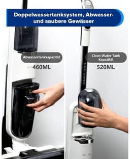 Draadloze nat-droogstofzuiger - Draadloze dweil Vloerreiniger - Zelfreinigend voor huisdiervriendelijk - Stofzuiger en dweil - — thumbnail 2