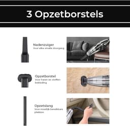 Snoerloze Kruimelzuiger met 4 Opzetstukken - Handstofzuiger voor Droog en Nat — thumbnail 5