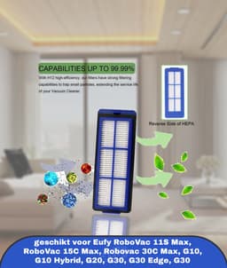 Vervangende filterset geschikt voor Eufy RoboVac 11S Max, RoboVac 15C Max, Robovac 30C Max, G10, G10 Hybrid, G20, G30, G30 Edge, G30 Hybrid Robot Stofzuiger Onderdelen Accessoires met Reinigingsborstel — thumbnail 5