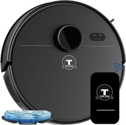TONIHOMI® M30 - Robotstofzuiger met dweilfunctie - Robotstofzuiger met laadstation - LDS Laser navigatie - Robotstofzuiger huisdieren - Dweilrobot - Robotstofzuiger met app - Zwart — thumbnail 1