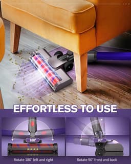 Geschikt voor Stofzuigeropzetstuk voor Dyson V15 V8 V7 V10 V11 Dyson Hardhouten Vloeropzetstuk met Grote Flexibele Roller Zachte Roller Borstelkop Vervanging met LED-lamp — thumbnail 5
