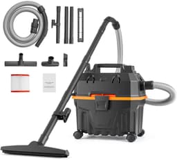Nat/droogzuiger voor Werkplaatsen, 5 Pk, 15 L , Krachtige Zuig- en Blaasprestaties , Draagbaar met Hulpstukken , Ideaal voor Tapijten en Vuil , Lichtgewicht， Zwart — thumbnail 1