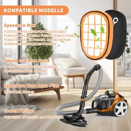 SOLLBRY® - 2x Filter Geschikt Voor Philips Speedpro Max Aqua 7000 En 8000 Serie - FC5005/01, CP1100/01, CP0663/01 Vervanging Schuimrubber - Steelstofzuiger - Geschikt voor Philips Speedpro Max Schuimfilter - Met Reinigingsborstel — thumbnail 4