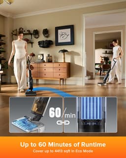 Roborock F25 LT Draadloze -Nat Droog Stofzuiger - Steelstofzuigers - Wet & Dry stofzuigers - 20000 Pa zuigkracht - zelfreiniging met 90°C hoge temperatuur - 5 min flitsdrogen met hete lucht - 180° platliggend - Wasvloer Elektrische dweil — thumbnail 5